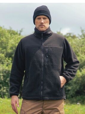 Rothco Trailsman Sherpa Fleece Jacket (Black) size large tactical outdoor